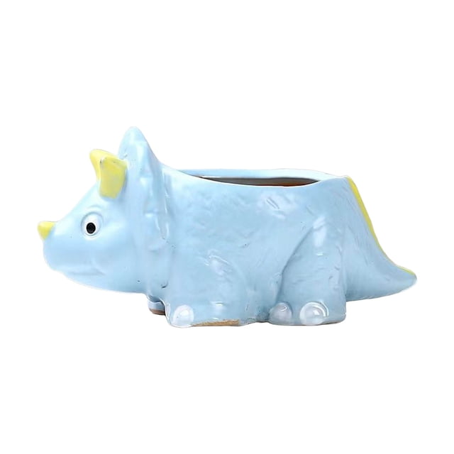 Cute Cartoon Animal Shaped Succulent Planter Set Coarse Clay Pottery For Balcony