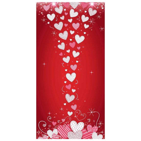 LUUFILx Valentine's Day Heart Banner Backdrop Love Decor Background Red Romantic Celebration Photo Booth Decorations Party Supplies Event Props