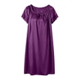 thumbnail image 5 of Aofany Women's Charming Satin Nightgowns Silk Sleepshirt Solid Sleep Dress Half Sleeve Sleepwear, 5 of 7