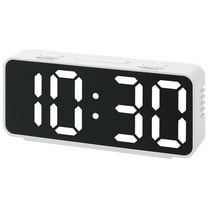 REGALWOVEN Digital Alarm Clock Adjustable Brightness, Dual Alarms, USB Charging Ports for Bedroom/Dorm White 5.1"L x 1.0"W x 2.2"H