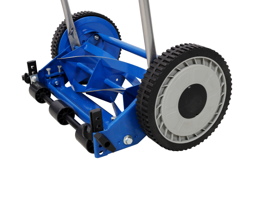 14in Blue Push Reel Lawn Mower - Eco Friendly Manual Grass Cutter