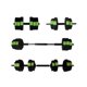 thumbnail image 1 of Juego 2 en 1 de mancuernas y barra ajustables 30 lb – Equipo de entrenamiento de fuerza – Mango antideslizante de hierro – Ideal para mujeres en casa – Color verde, 1 of 8