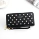 thumbnail image 1 of Women's Long PU Leather Wallet with Double Zip, Phone Holder - Black, 8.5 x 4.5 inches, 1 of 5