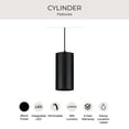 thumbnail image 3 of 6" Black Outdoor LED Aluminum Cylinder Cord-Mount Hanging Light, 3 of 10