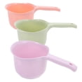 thumbnail image 3 of Cucharón de agua de plástico con mango largo para cocina, 3 unidades, para baño, accesorios para el hogar (colores variados), 3 of 8