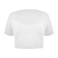 thumbnail image 3 of Tshirts Shirts for Women Fashion Solid Hot Showing Navel Square Neck Slim Fit Refreshing Breathable Resistant Daily White T-Shirts Sizes M, 3 of 5