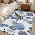 thumbnail image 4 of Summer Marine Life Area Rugs 3x5 ft Ocean Watercolor Seahorse Coastal Corals Washable Rug Non Slip Indoor Carpet Absorbent Floor Mat for Living Room Bedroom Dining Room, 4 of 9