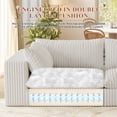 thumbnail image 4 of QuzyAor 78 Inch Oversized Boneless Loveseat Sofa, Plush Deep Seat Corduroy Cloud Sleeper Couch, Easy No Assembly Living Room Furniture, White, 4 of 8
