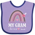 thumbnail image 3 of Inktastic My Gram Loves Me Rainbow Girls Baby Bib, 3 of 4