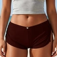 thumbnail image 5 of Cute Micro Pajamas Shorts for Women Low Rise Side Slit Ruched Lounge Shorts Pj Bottoms Coffee S(S), 5 of 6