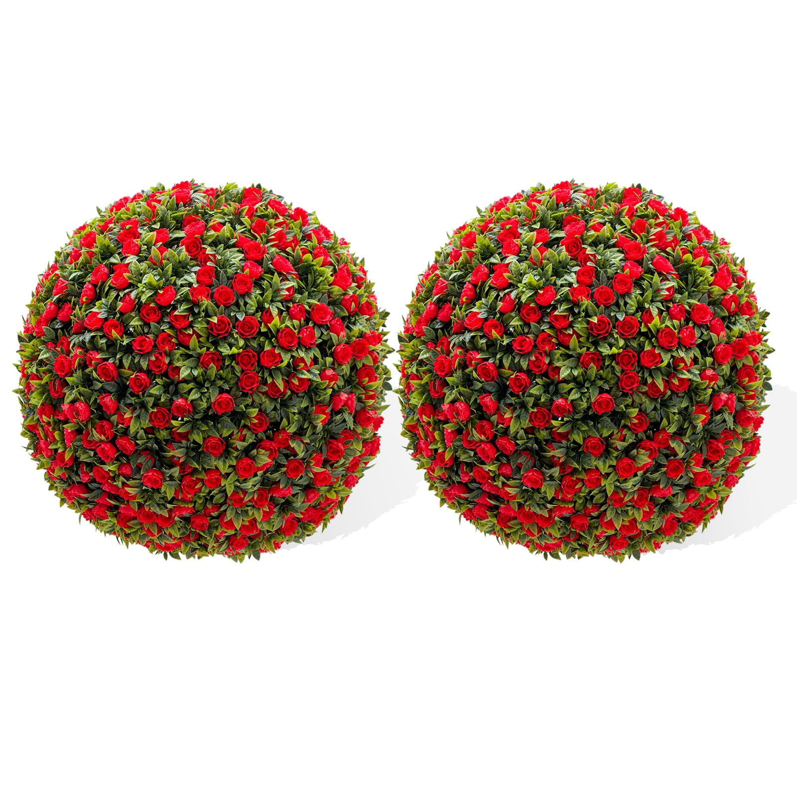 2 PCS 15/17/21 inch Artificial Plant Topiary Ball,Flower Topiary Ball Decorative Balls for Backyard,Balcony,Garden,Wedding and Home Décor