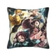 thumbnail image 1 of Funda de cojín de pana suave Demon Slayer, 18 x 18 pulgadas, funda de almohada decorativa para sofá, dormitorio, cama, silla y sala de estar, 1 of 8