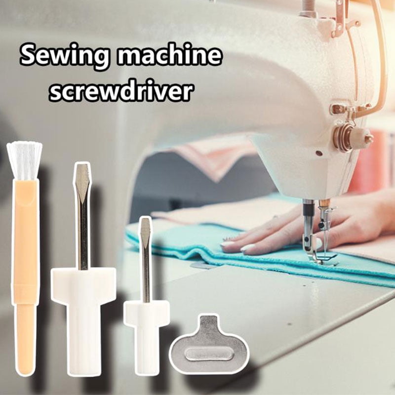 4pc/set Needle Plate Driver Sewing Screwdriver Cleaning Brush Sewing