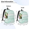 thumbnail image 3 of Yiaed Flowers And Turquoise Wooden Print Backpack, Premium Laptop Backpack, Travel Backpack for Women, Lightweight Backpacks, Comfortable Back Pack-Medium, 3 of 7
