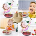 thumbnail image 4 of Plato de silicona para comedor, vajilla para cena infantil, cuencos para comer lavables para niños pequeños, vajilla reutilizable para el hogar, beige seitruly BA000329-02, 4 of 6