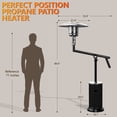 thumbnail image 6 of FOOWIN 48000 BTU Propane Patio Heater, Outdoor Heater with Swivel Arm, Hidden Tank, Drink Table & Wheels, propane heater for Outdoor Use, Black, 6 of 10