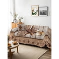 thumbnail image 3 of Vintage Texas Star Wooden Couch Cover for 2 Cushion Sofa, Farmhouse Berry Country Washable Loveseat Sofa Covers Slipcover for Sectional Sofas L-Shaped, Couch Throw Cover 71"x118", 3 of 9