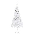 thumbnail image 1 of vidaXL Corner Artificial Christmas Tree LEDs&Ball Set White 210 cm PVC, 1 of 5