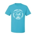 thumbnail image 2 of Wild Bobby Worry Ends When Faith In God Begins Inspirational/Christian Men Graphic Tee, Light Turquoise, 3X-Large, 2 of 5