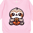 thumbnail image 3 of Inktastic Basketball Sloth Toddler Sweatshirt, 3 of 4