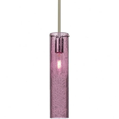 

Besa Lighting 1TT-JUNI16PL-SN Juni 16 - 1 Light Cord Pendant Satin Nickel Plum Bubble Bronze Finish with Blue Bubble Glass