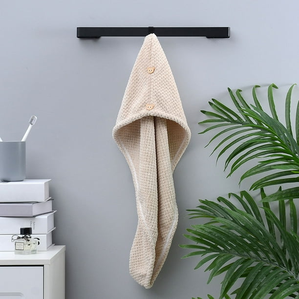 Velvet Hair Drying Thickened Towel Shower Drying Hair Super Absorbent Towel Drying Hair With Button Bath Fixed