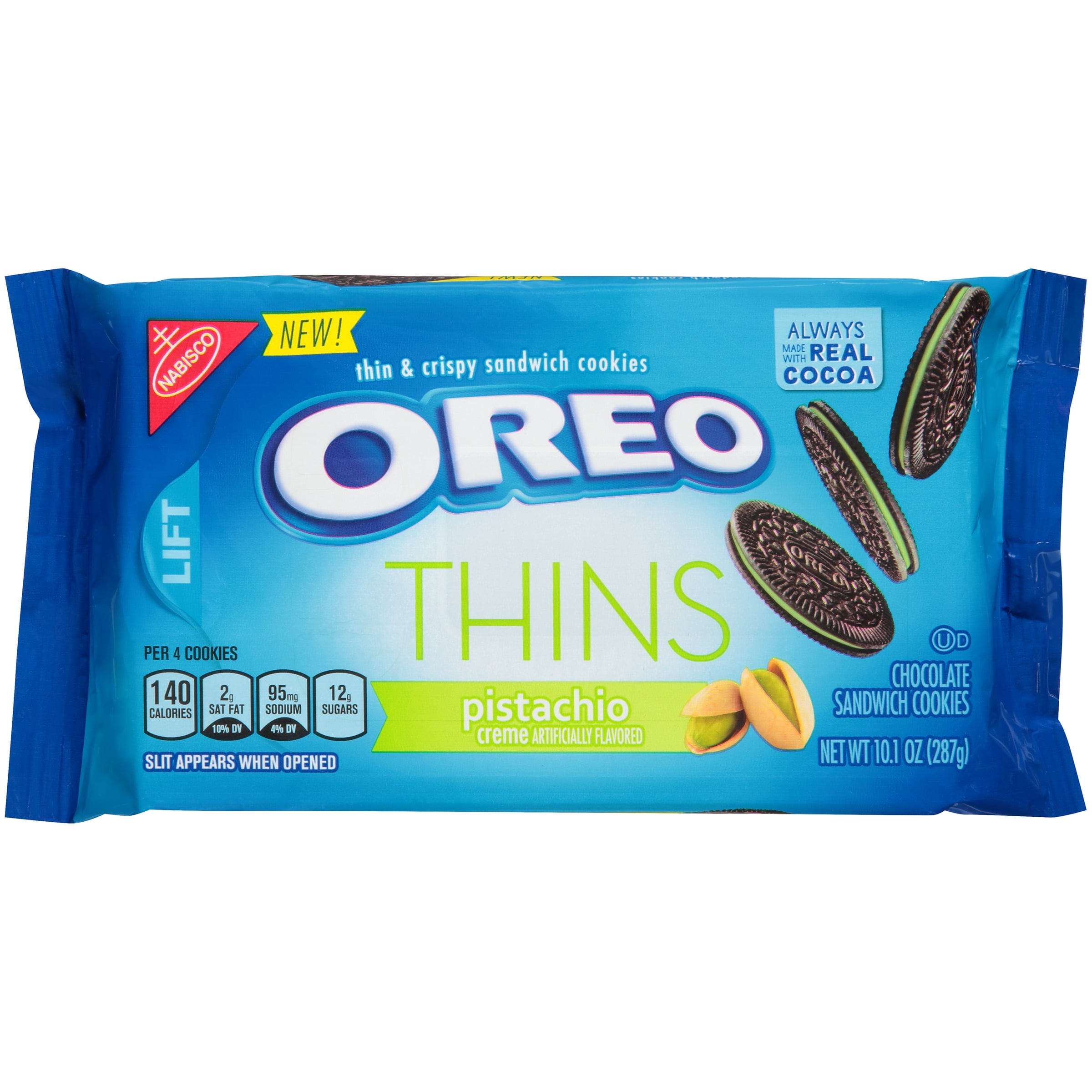Nabisco Oreo Pistachio Creme Thins Chocolate Sandwich Cookies, 10.1 Oz