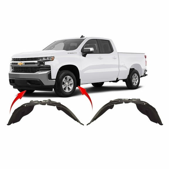 DCP Set of 2 Fender Liners for Chevrolet Silverado 2019-2022 GM1248292 GM1249292