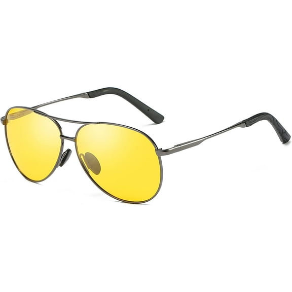 FEISEDY Night Driving Glasses Night Vision Aviator Anti Glare Eyewear for Men Women B2294