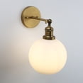 thumbnail image 6 of 1-Light Wall Sconce, Industrial Wall Lighting Fixture, ,Globe Cream Glass Shade Wall Lamp for Bathroom Vanity Mirror, 6 of 18
