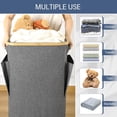 thumbnail image 7 of TWINNIS Laundry Hamper with Lid, 100L Large Tall Clothes Basket Bin with Handles, Collapsible Laundry Hamper for Bedroom, Bathroom, Dorm, Laundry Room ,Gray, 7 of 7