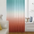 thumbnail image 6 of Red Teal Ombre Sheer Curtains 45 Inches Long, Contemporary Abstract Gradient Light Filering Curtains, Breathable Simi Curtain Privacy Drapes for Kitchen Bathroom Lightweight Small Window Treatment, 6 of 9