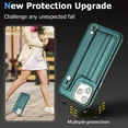 thumbnail image 6 of Nalacover Wallet Case for iPhone 15 Pro Max, Business PU Leather Unique Design Wristband Kickstand Credit Card Holder Slots Shockproof Scratch Resistant Phone Case for iPhone 15 Pro Max,Green, 6 of 7