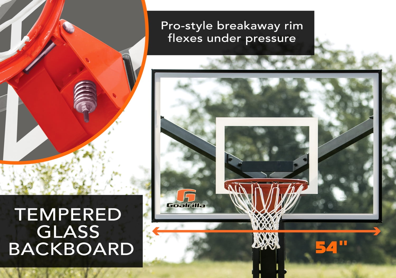 Goalrilla FT54 Basketball Hoop with In-ground Anchor System