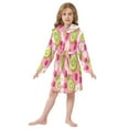 thumbnail image 6 of FORMRS Niños Bathrobe Unisex Hooded Robe Soft Plush Pajamas Sleepwear, Size 7-9T, Floral Raspberries, 6 of 7