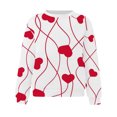 thumbnail image 4 of VALMASS Chandails en Molleton de la Saint-Valentin pour Femmes Manches Longues Col Rond Décontracté Mode Ample Blouses (L, Blanc-g), 4 of 4