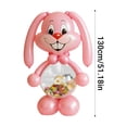 thumbnail image 3 of Giant Easter Bunny Balloon Candy Storage Kit – 51.18 Inch Rabbit Shaped Balloon DIY Bunny Basket Balloons with Transparent Belly for Candy/Outdoor Decor, Easter Party Decoration & Gift (Pink), 3 of 6