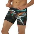 thumbnail image 3 of Cauagu Futuristic Robot Hummingbird Print Men's Boxer Briefs, Funny & Cute Underwear Elastic Waistband Briefs Ideal Gift for Men,1-Pack, 3 of 7
