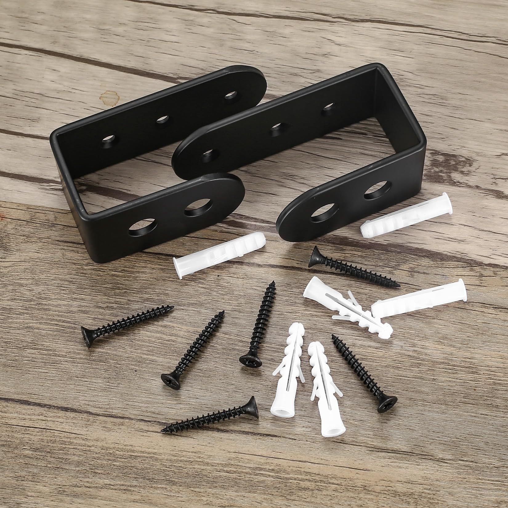 Door Barricade Brackets, 2 Pcs Door Security Barricade Brackets, Heavy Duty Doors Security Bracket for Lumber, Open Bar Security Holder U Bracket