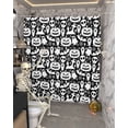 thumbnail image 5 of Halloween Pumpkin Shower Curtain Set ，Waterproof Fabric Shower Curtains Skull Tombstone Ghost Black Background Shower Curtains for Bathroom,Bathroom Decor 72"x84", 5 of 6