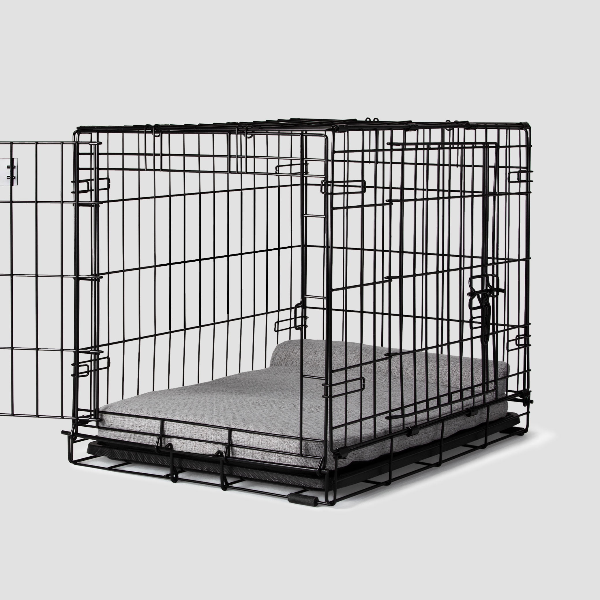 Diggs 42" Bolstr Dog Bed with Headrest, Premium Memory Foam Crate and Home Pet Bed, Grey