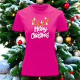 thumbnail image 3 of Playera Blusa Con Estampado De Merry Christmas Con Cuernos De Reno Color Fucsia Talla Grande Marca Emil SaEs, 3 of 4