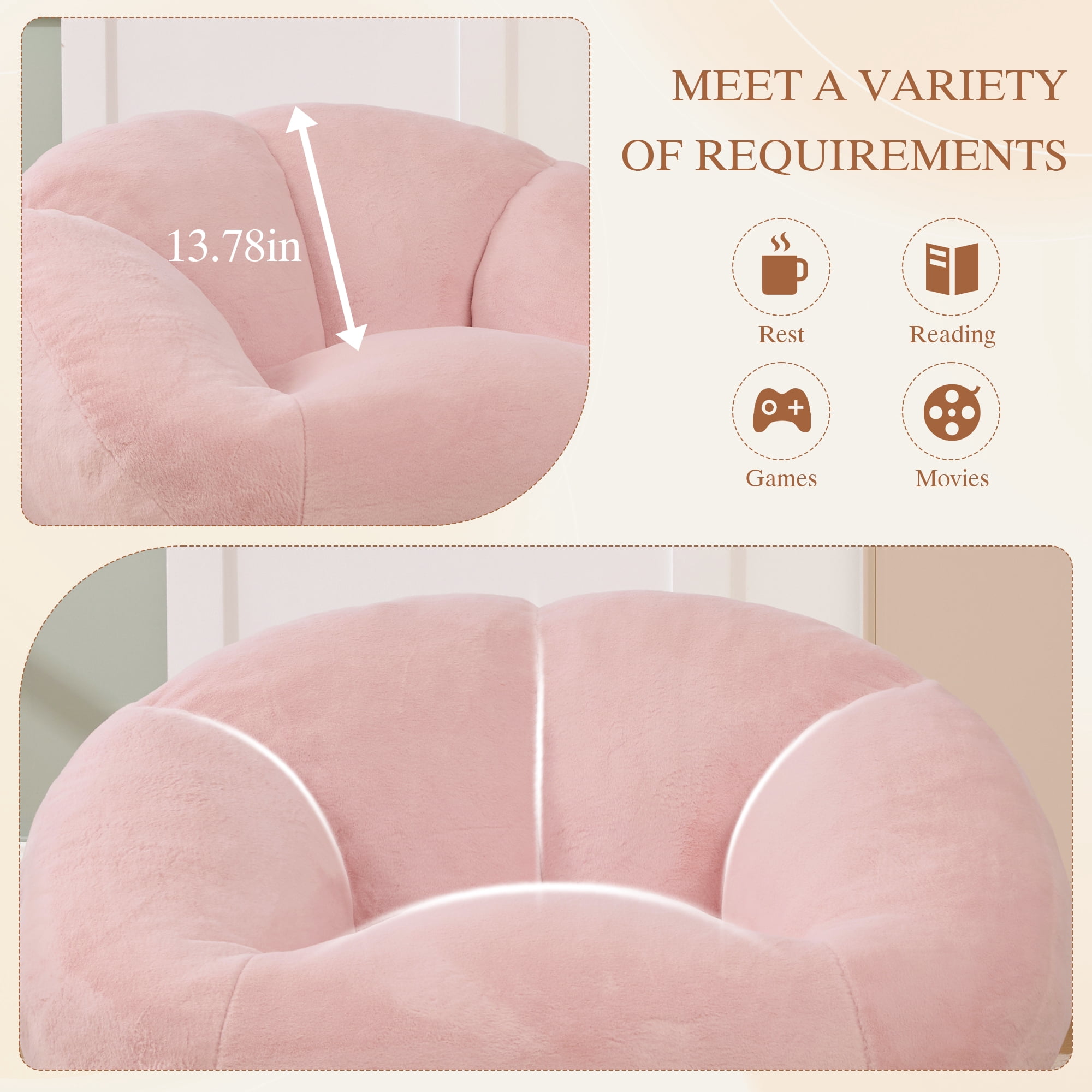 MOONMISS Oversized Bean Bag Chair for Adults,Memory Foam Lazy Sofa Chair with Soft Corduroy Cover,Comfy Floor Lounger for Living Room Bedroom Dorm