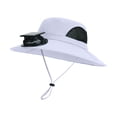 thumbnail image 4 of Ticikt Solar Fan Hat,Wide Brim Solar Fan Outdoor Fishing Hat,Men Sun Hat with 1 Solar Fans Fishing Hats, Adjustable Fans Hats,Color:Light Gray, 4 of 4