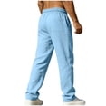 thumbnail image 5 of Purcolt Mens Summer Casual Pants Lightweight Breathable Drawstring Elastic Waist Straight Leg Workout Pants Trousers for Travel Beach Vacation, 5 of 9