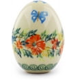 thumbnail image 3 of Polmedia Polish Pottery Cornflower and Butterflies Egg Sculpture, 3 of 6