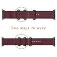 thumbnail image 4 of WFEAGL Apple Watch Band Genuine Leather iWatch Replacement Strap 42mm 44mm Wine Red/Black, 4 of 8