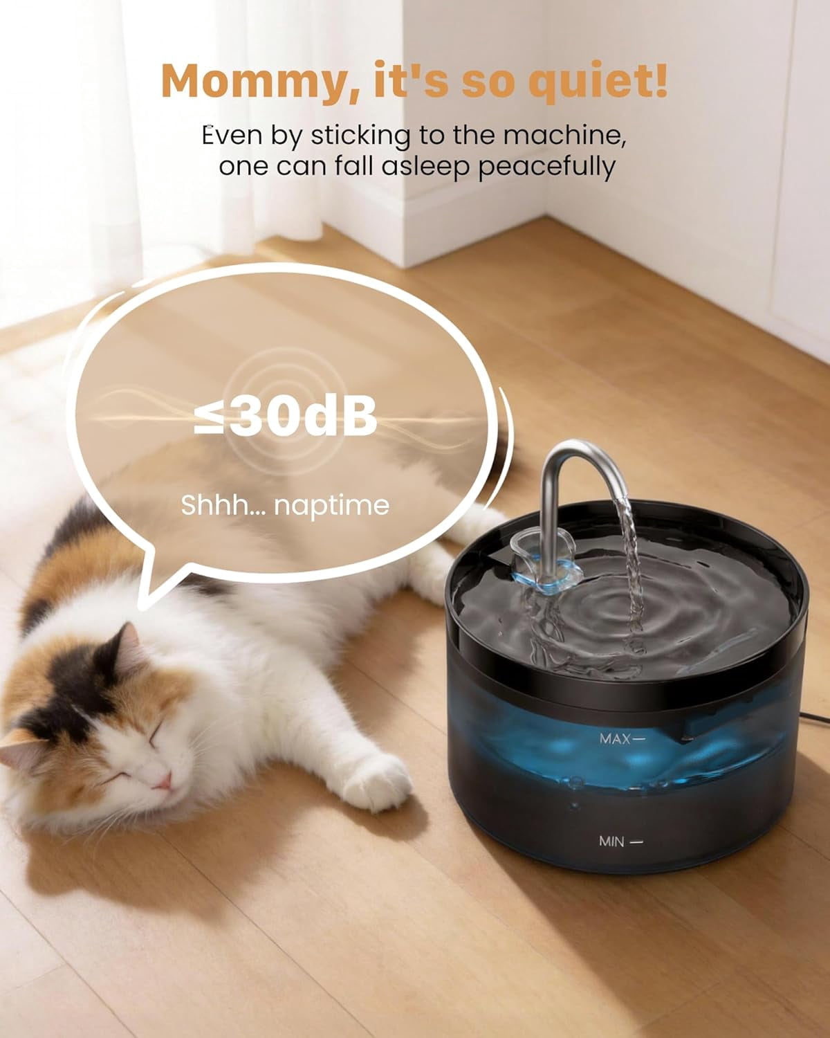 Large 3.2L Pet Water Fountain for Cats Indoors with 6 Filters & 3 Sponges