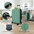 thumbnail image 3 of 3 Piece Hardside Luggage Set Expandable Suitcase with Spinner Wheels,Lightweight Hardshell Suitcase Set 20in24in28in, Light Green, SQ249, 3 of 8