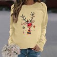 thumbnail image 2 of miqiqism Merry Christmas Shirt for Women Comfy Crewneck Funny Reindeer Graphic Sweatshirt Juniors Casual Holiday Long Sleeve Tops Slim Fit Tunic Blouses,Yellow,X-Large, 2 of 4